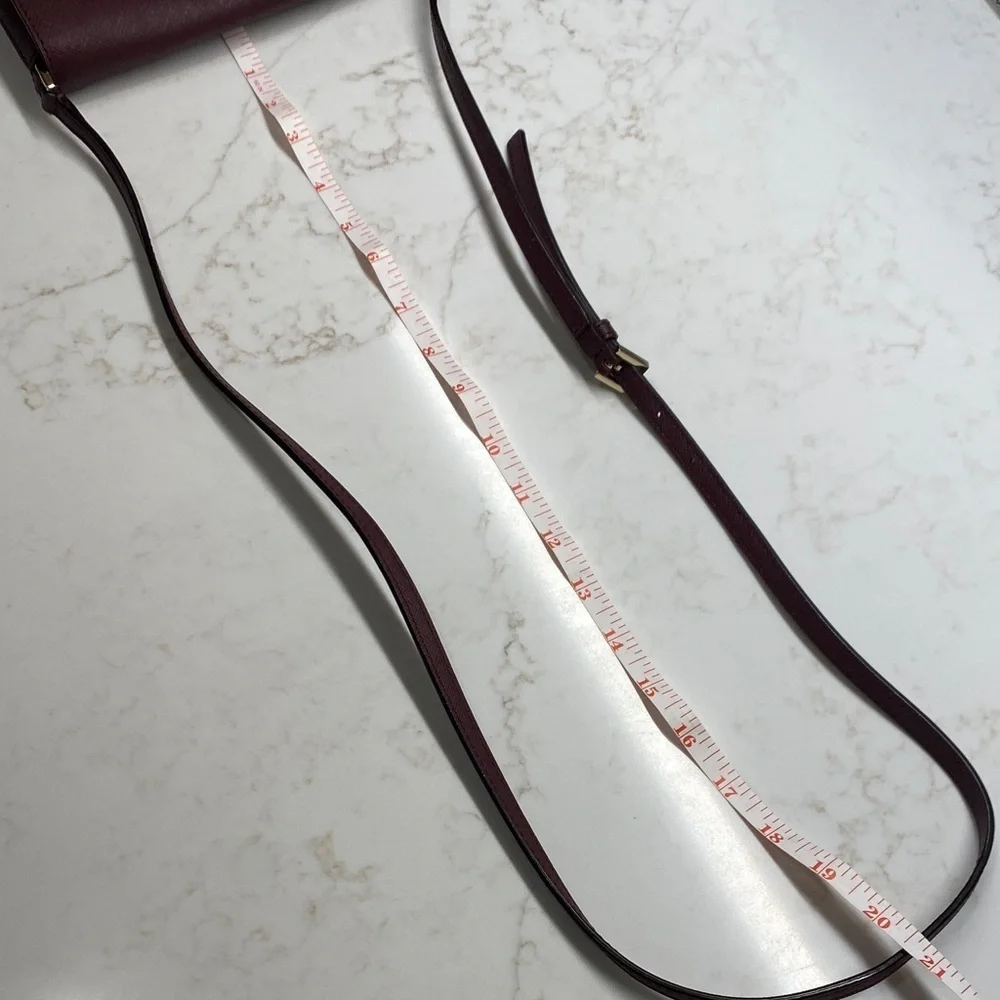 Kate Spade Grace | Grace Fliplock Crossbody Burgundy Gold-Tone Pyramid Turn-Lock
